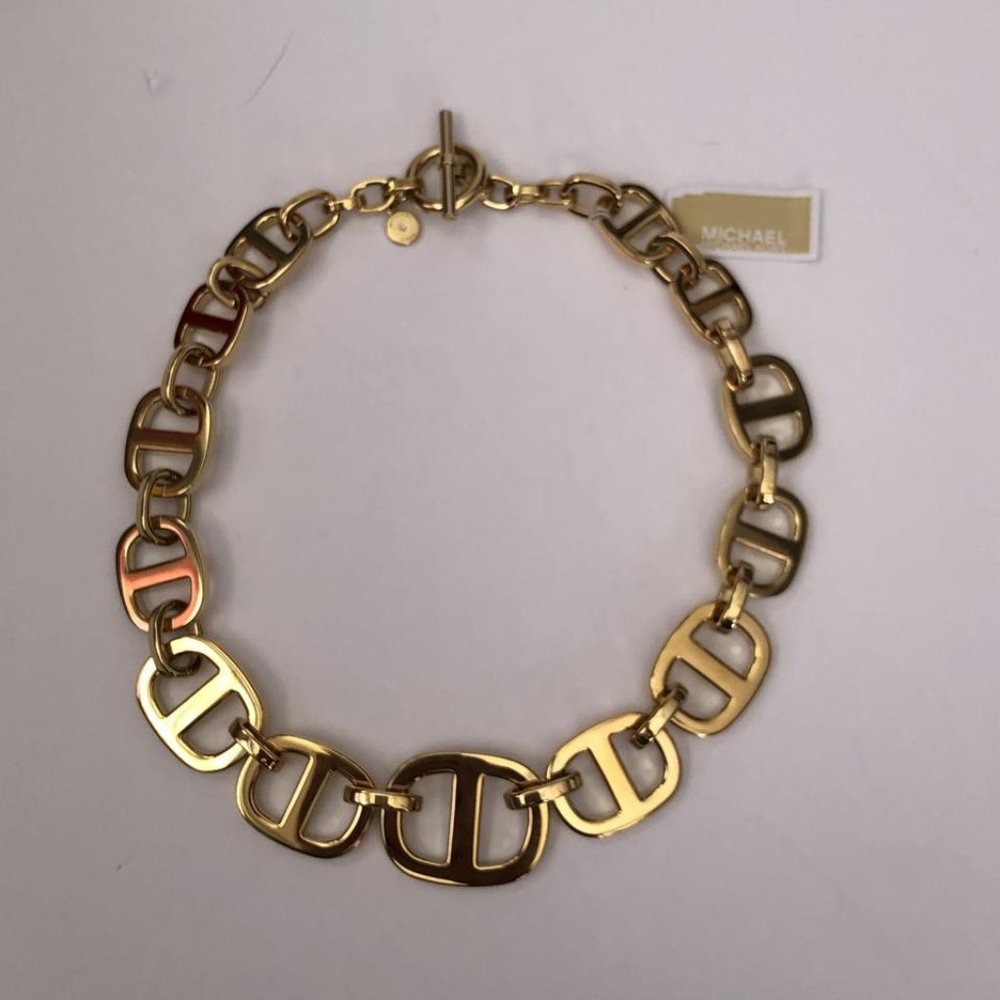 NEW Michael Kors GOLD Maritime Link Necklace $175 - Picture 6 of 8